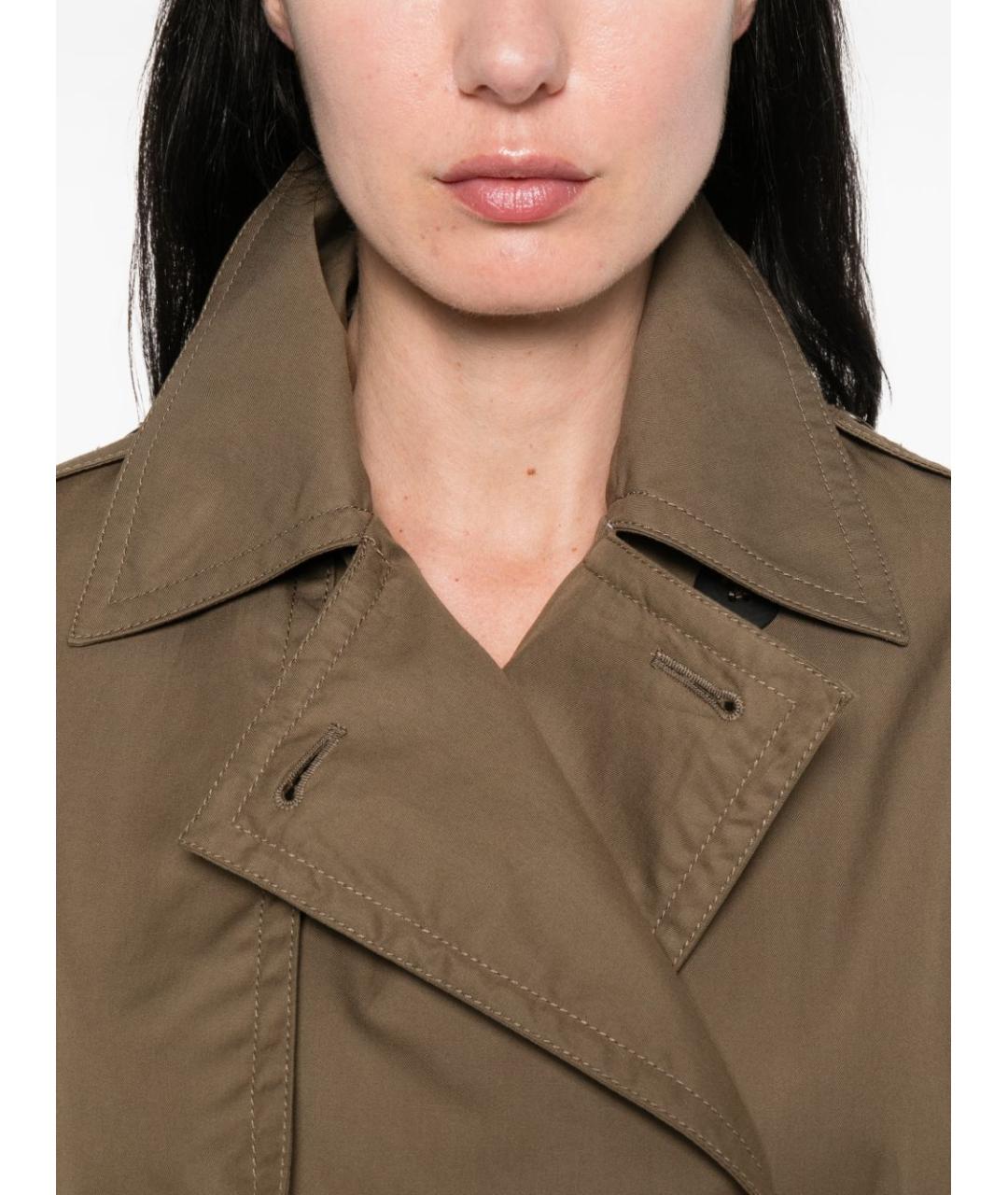 MAX MARA STUDIO Коричневый хлопковый тренч/плащ, фото 3