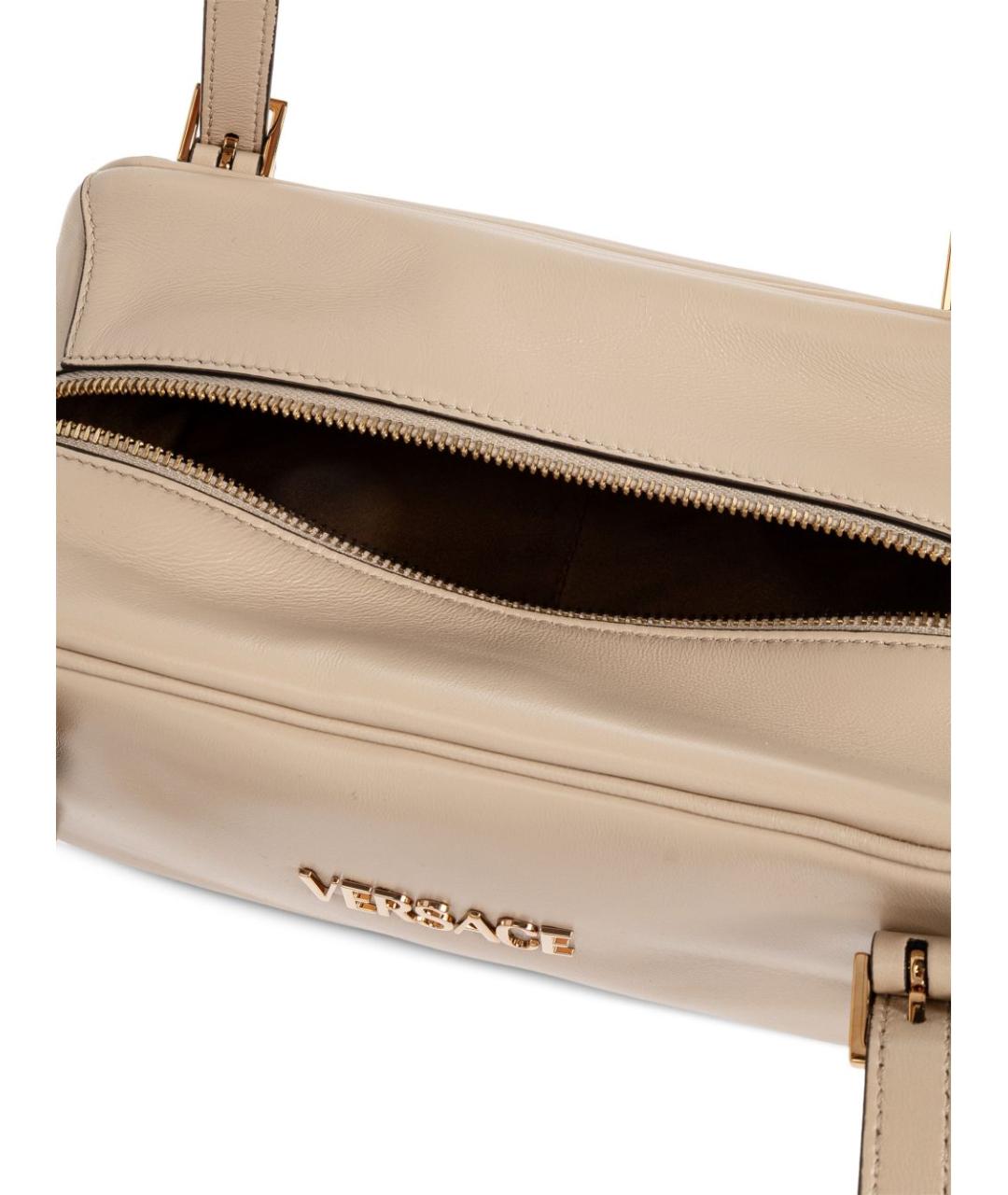 VERSACE Бежевая кожаная сумка тоут, фото 4