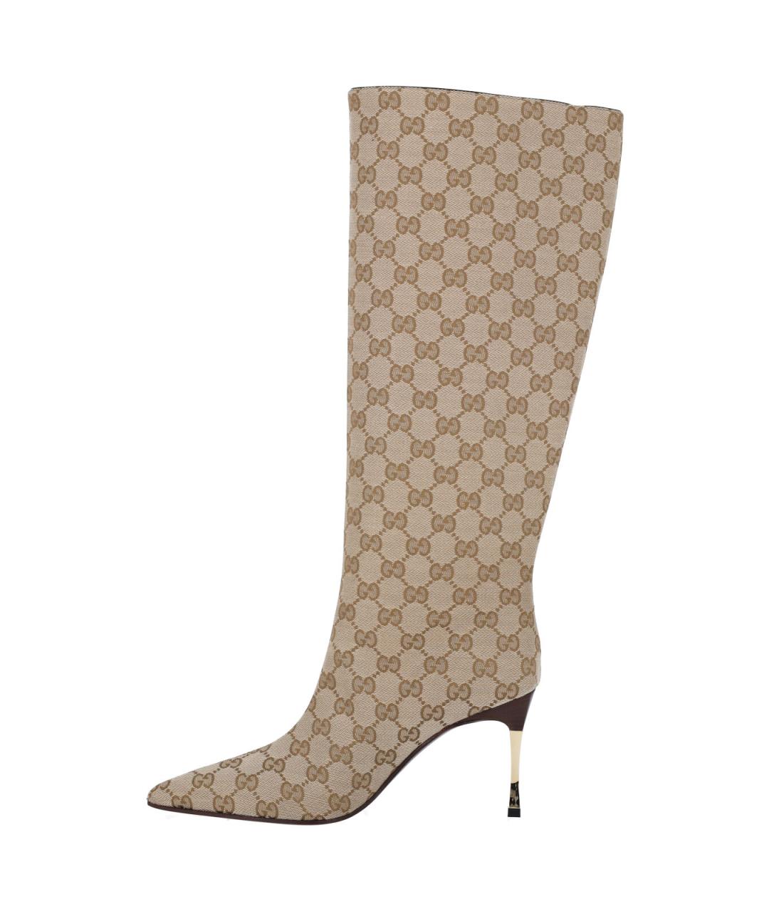 GUCCI Бежевые сапоги, фото 2