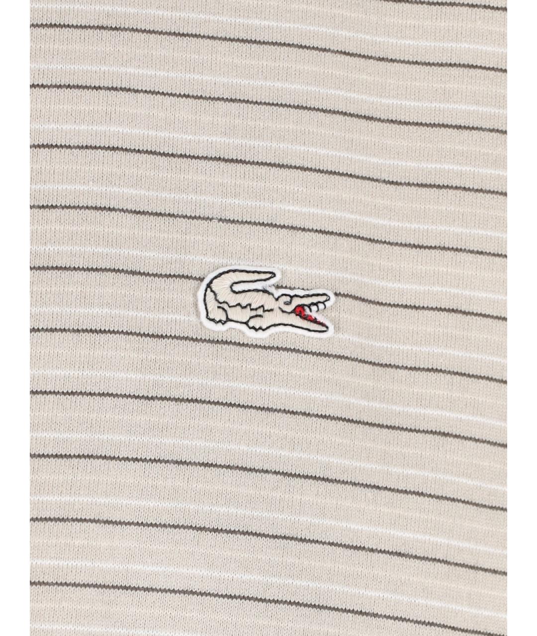 LACOSTE Бежевая хлопковая футболка, фото 3