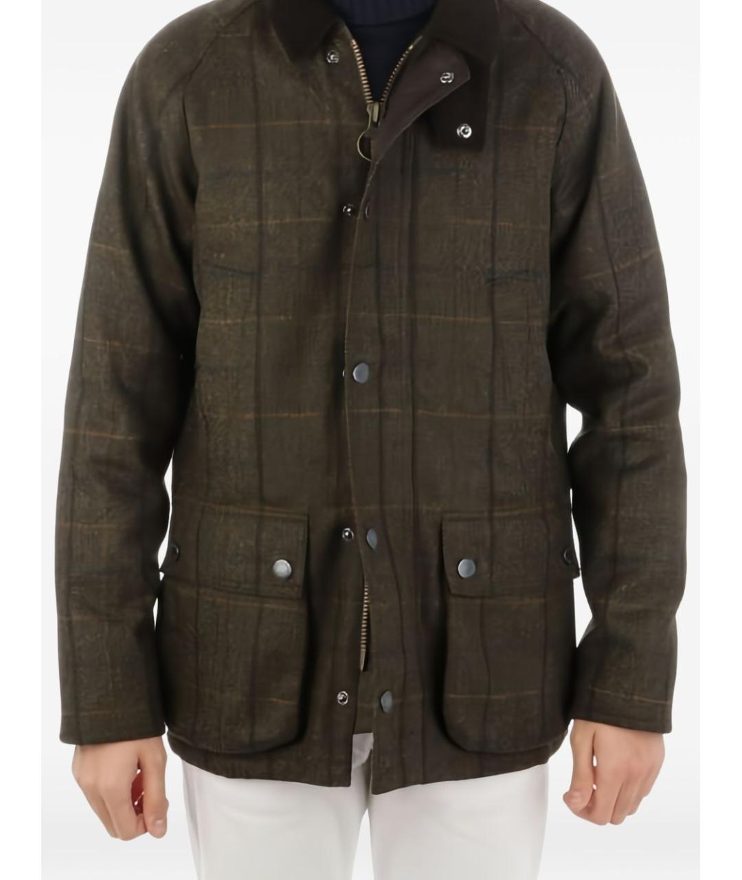 BARBOUR Коричневая шерстяная куртка, фото 4
