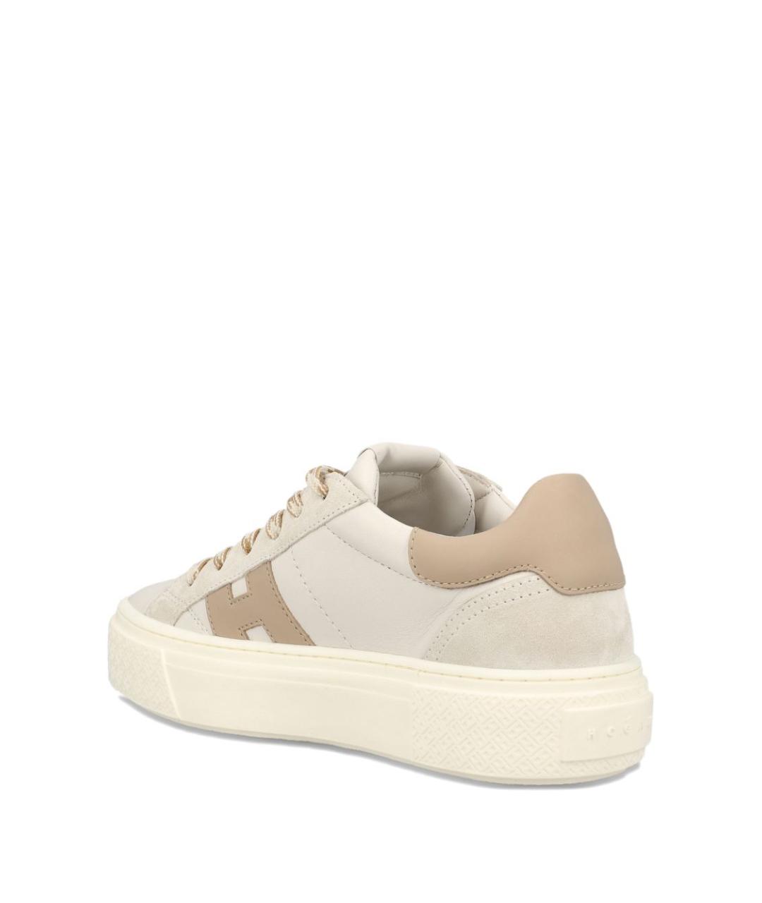 HOGAN Бежевые кожаные кеды, фото 3