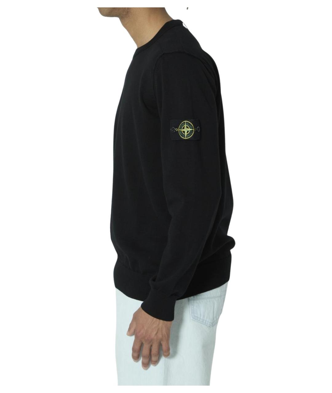 STONE ISLAND Черный хлопковый джемпер / свитер, фото 3
