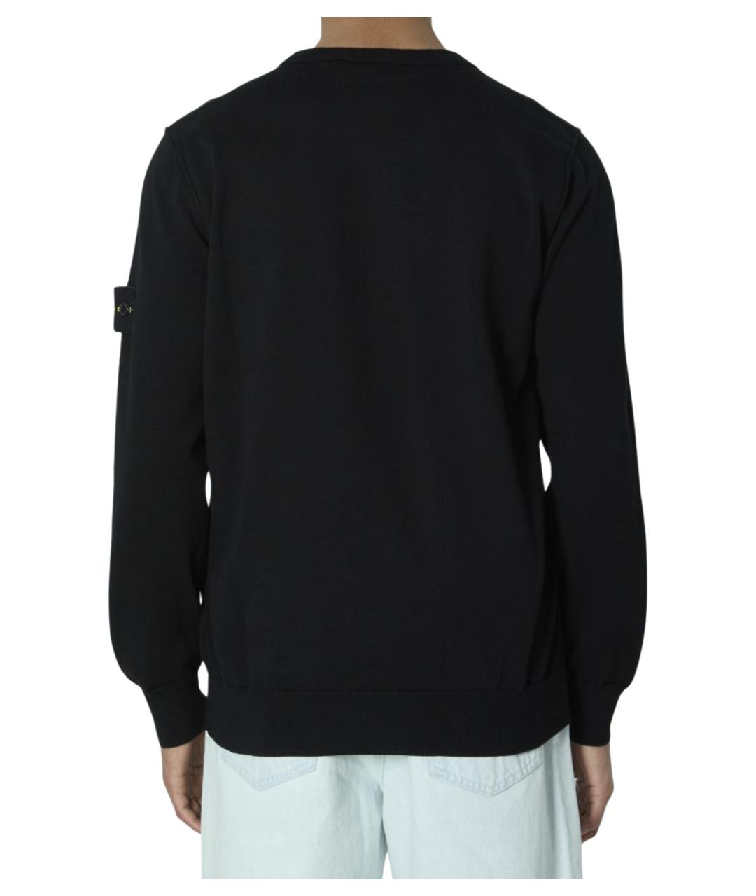 STONE ISLAND Черный хлопковый джемпер / свитер, фото 4
