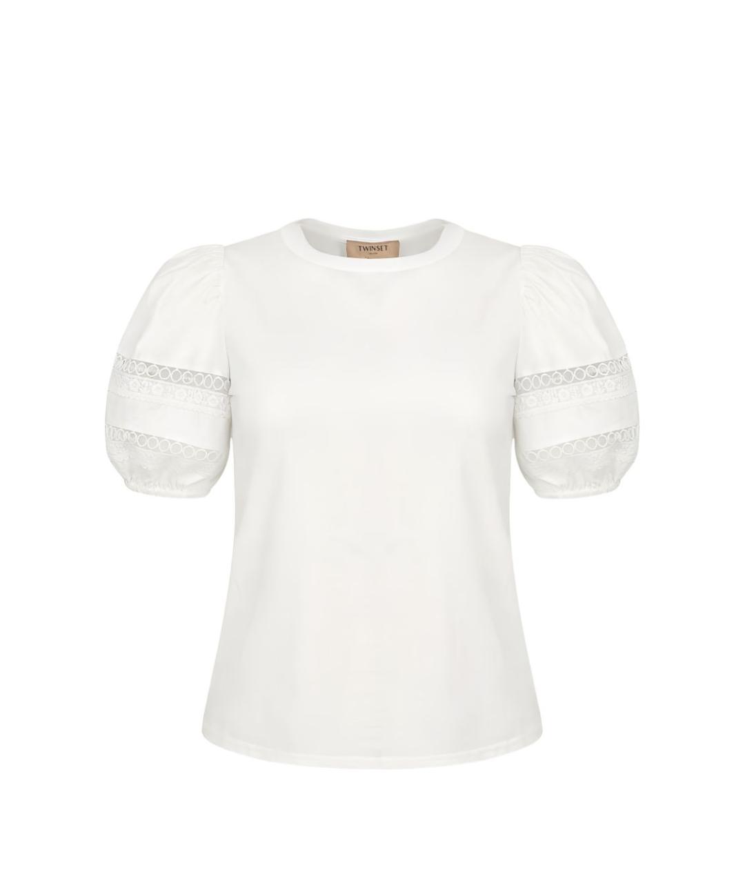 TWIN-SET Белая хлопковая блузы, фото 1