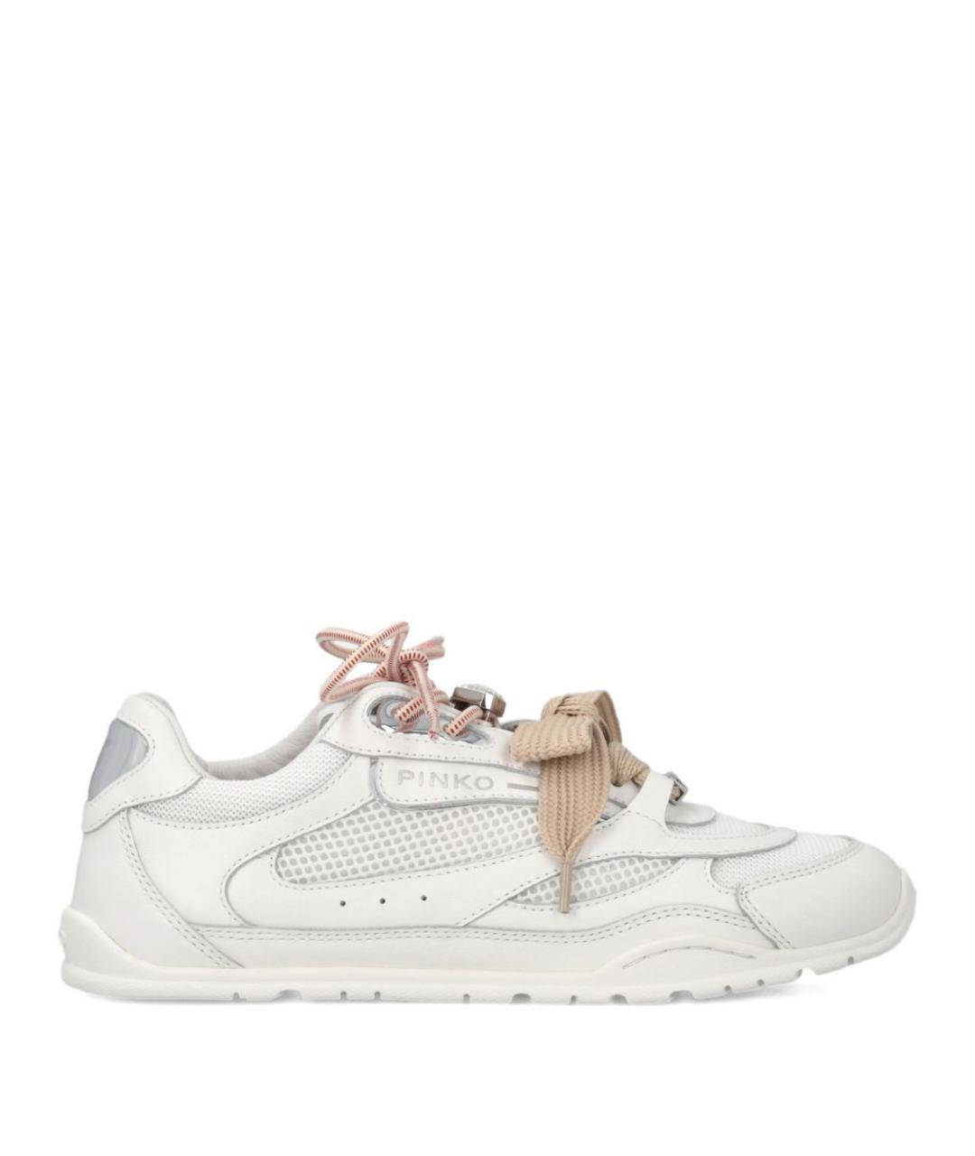 PINKO Белые кожаные кроссовки, фото 1