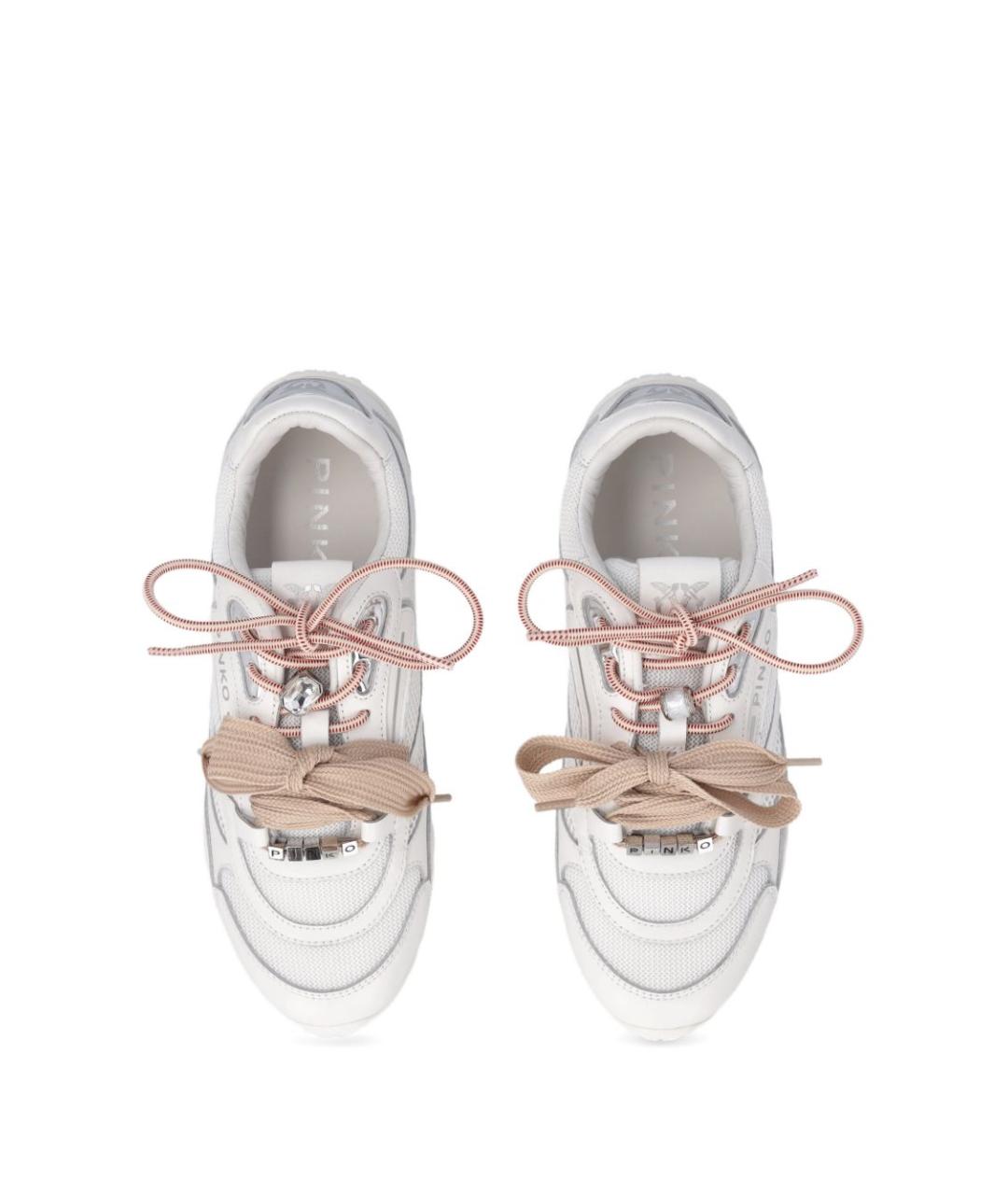 PINKO Белые кожаные кроссовки, фото 4