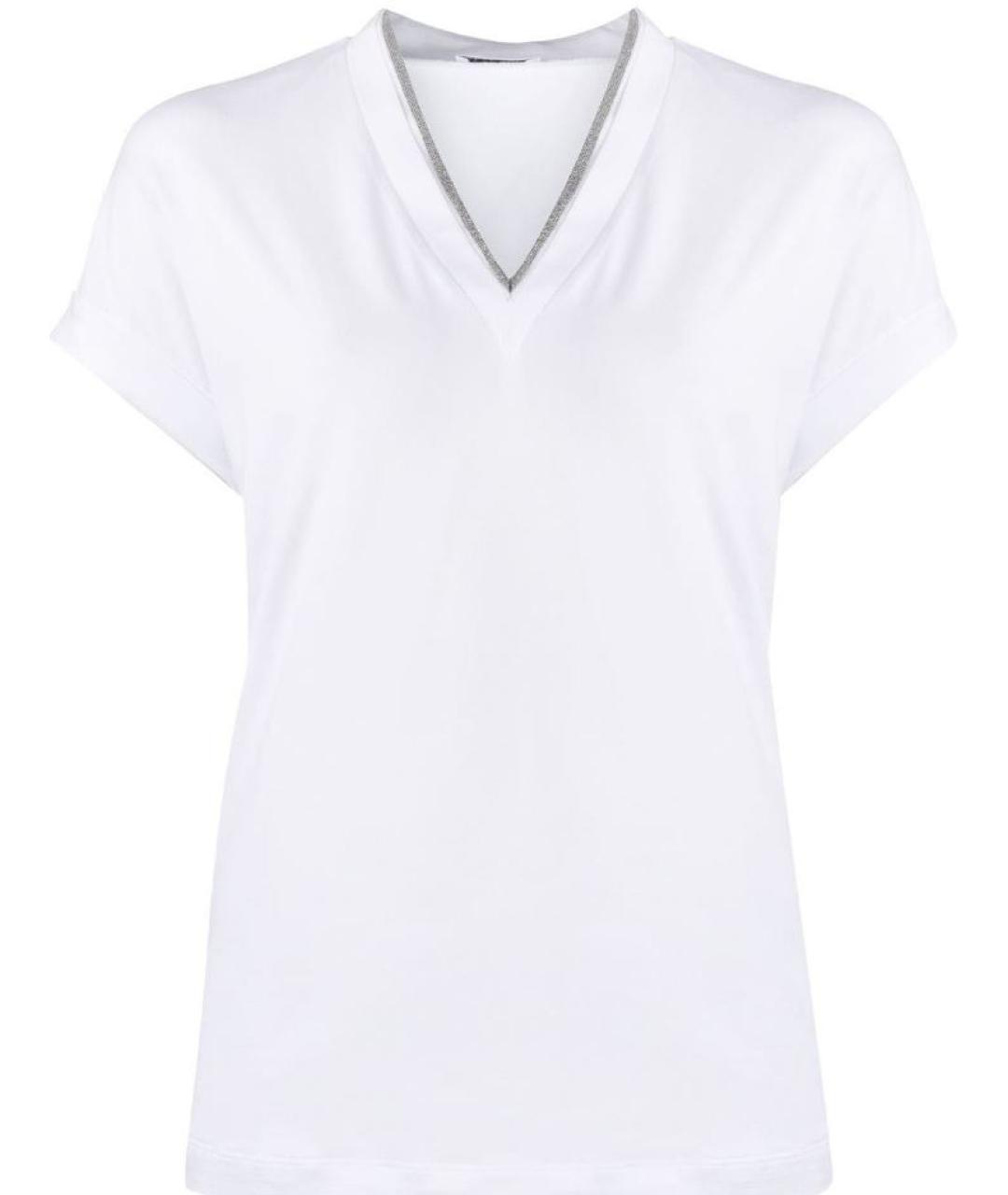 BRUNELLO CUCINELLI Белая хлопковая футболка, фото 1