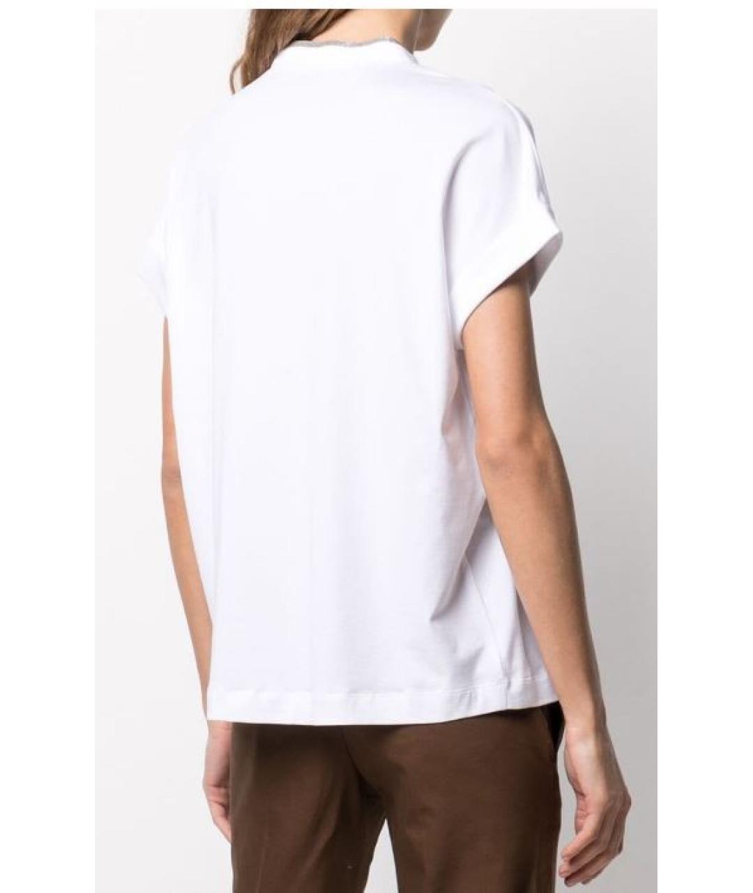 BRUNELLO CUCINELLI Белая хлопковая футболка, фото 2