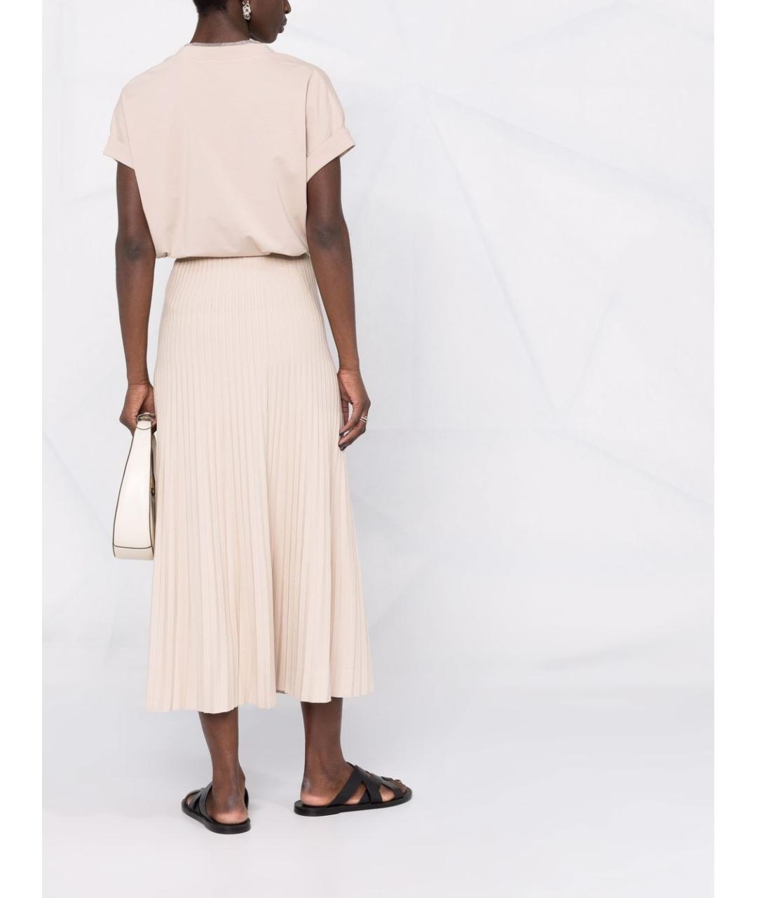 BRUNELLO CUCINELLI Бежевая хлопковая футболка, фото 5