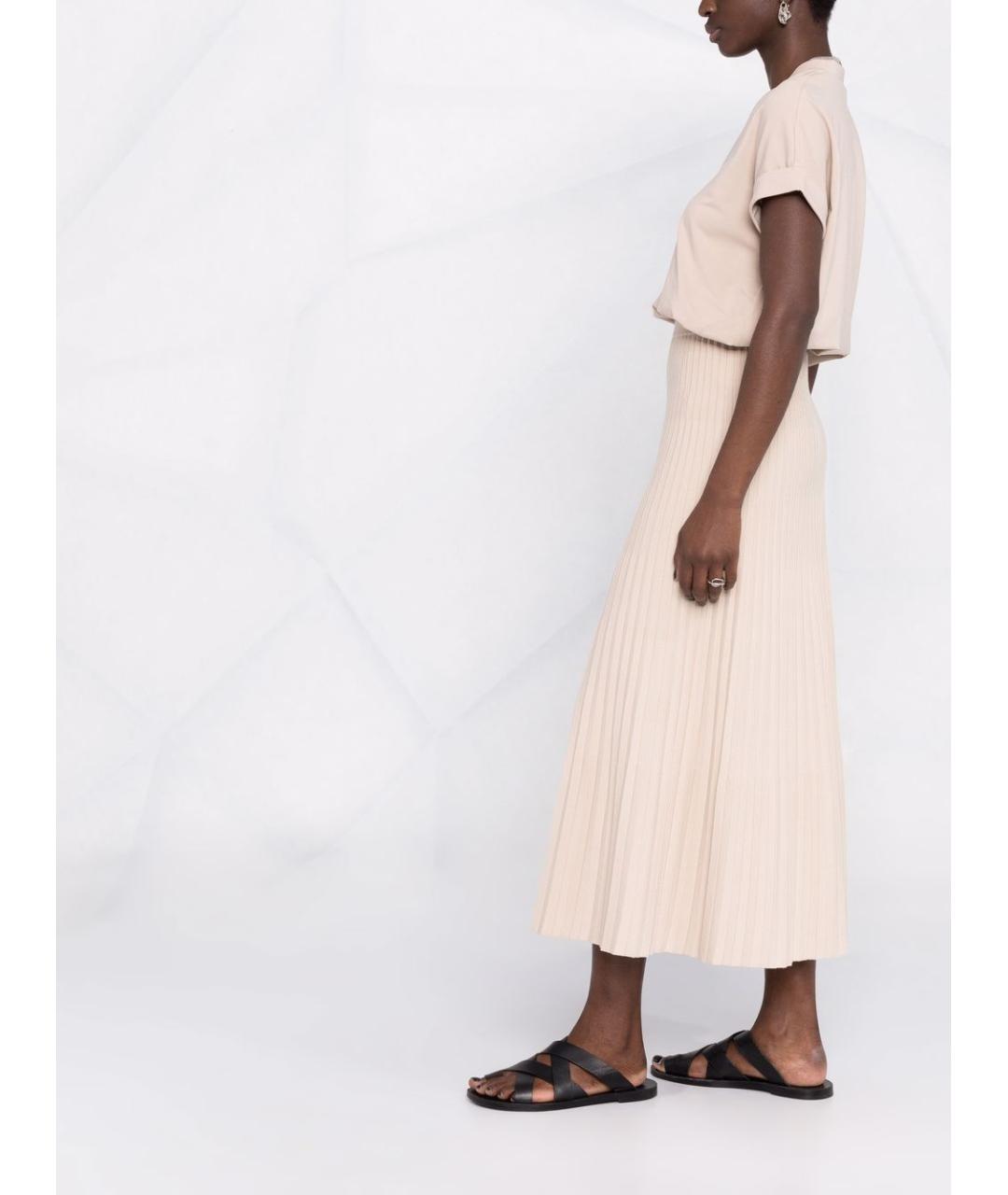 BRUNELLO CUCINELLI Бежевая хлопковая футболка, фото 6