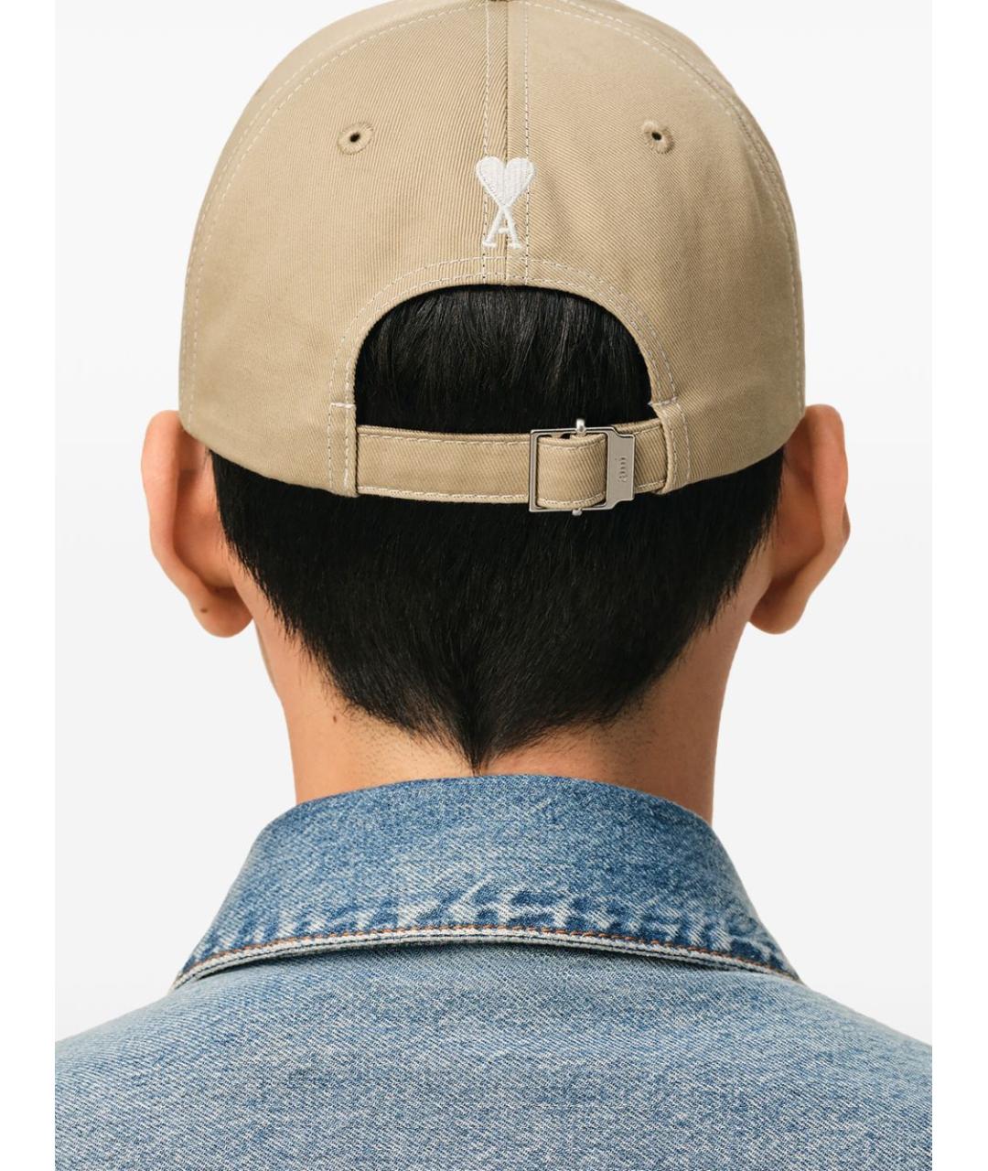 Ami Paris Бежевая хлопковая кепка/бейсболка, фото 4