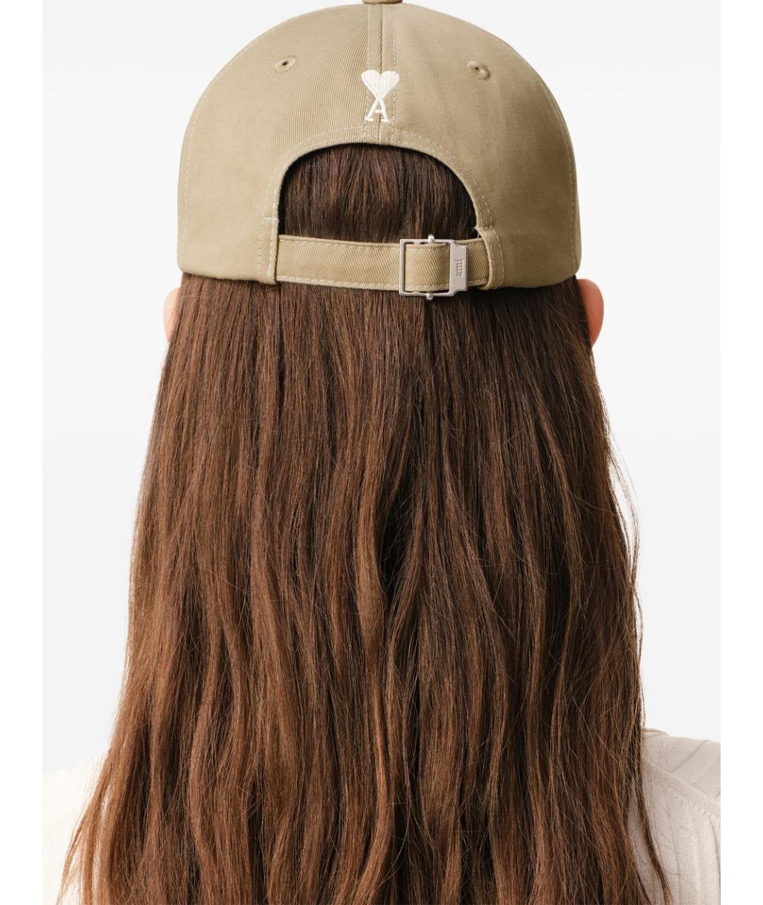 Ami Paris Бежевая хлопковая кепка/бейсболка, фото 3