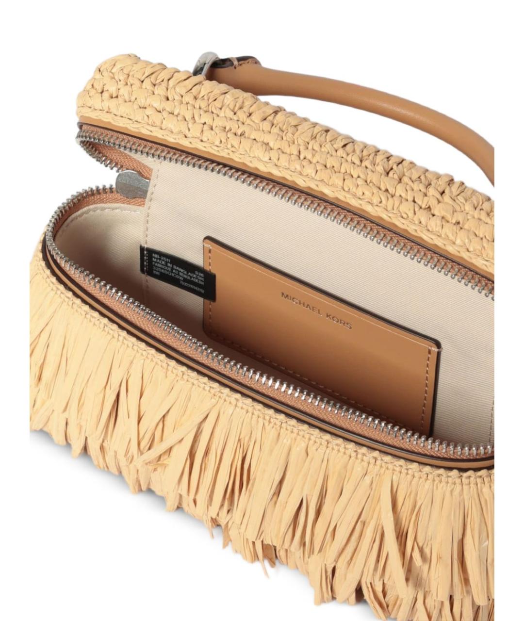 MICHAEL KORS Бежевая пелетеная сумка через плечо, фото 3