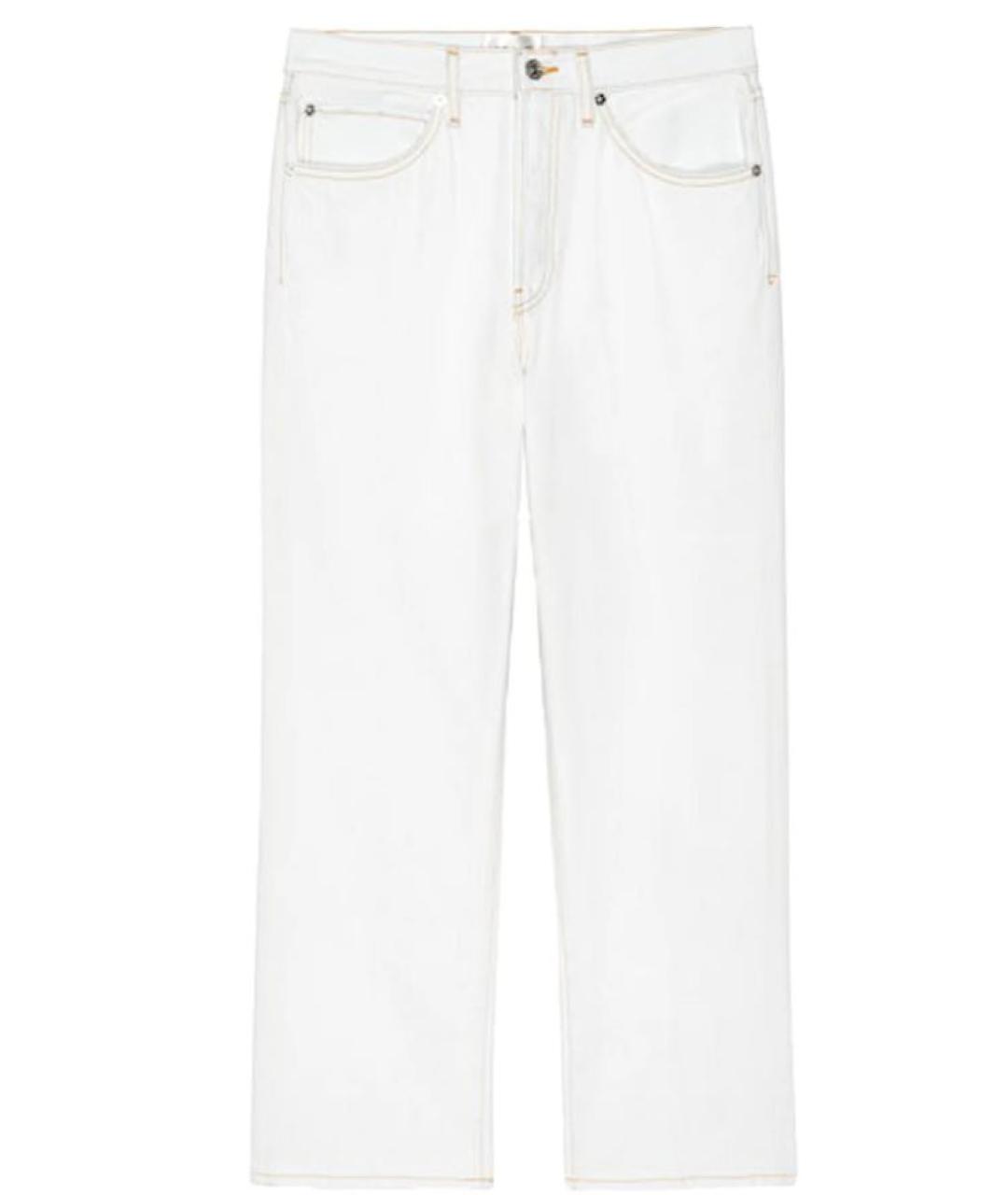 FRAME Белые хлопковые прямые джинсы, фото 1