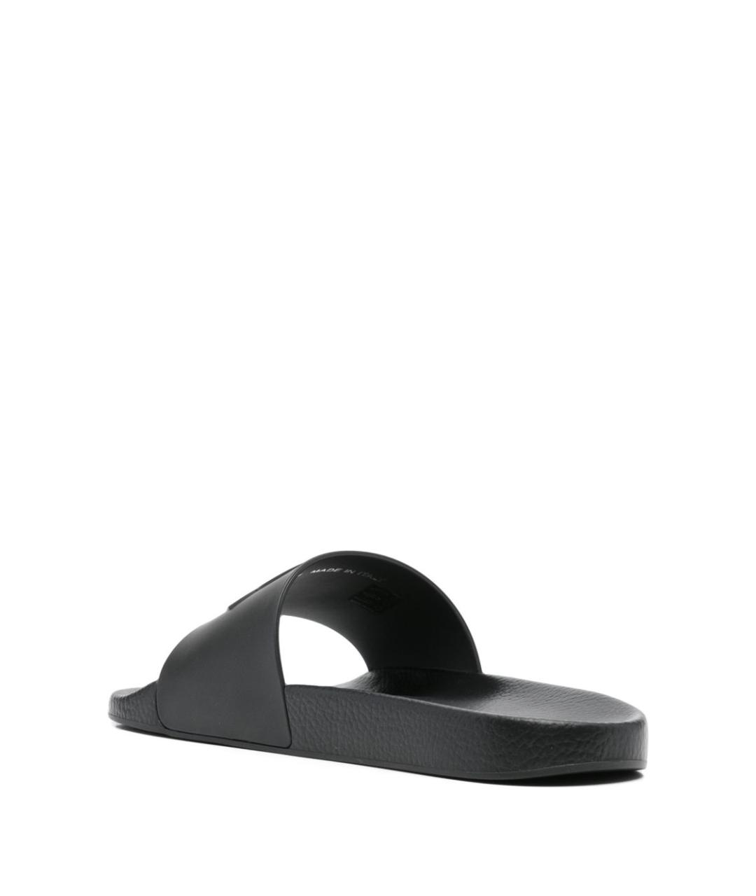 MONCLER Черные резиновые шлепанцы, фото 5