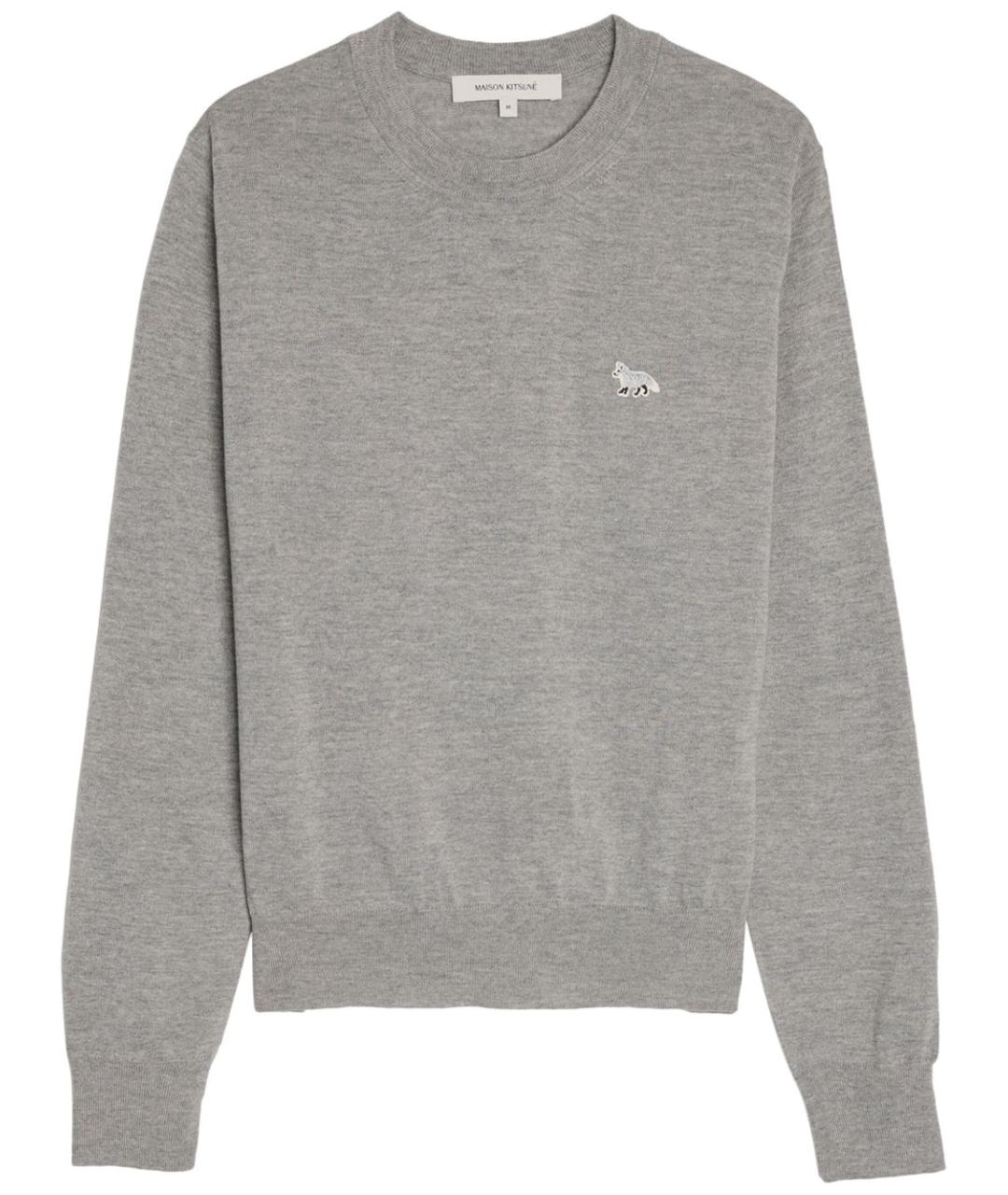 MAISON KITSUNE Серый шерстяной джемпер / свитер, фото 1