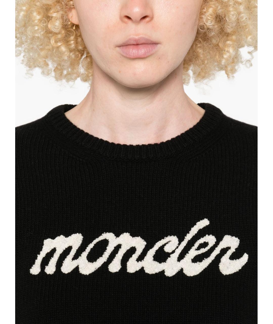 MONCLER Черный шерстяной джемпер / свитер, фото 2