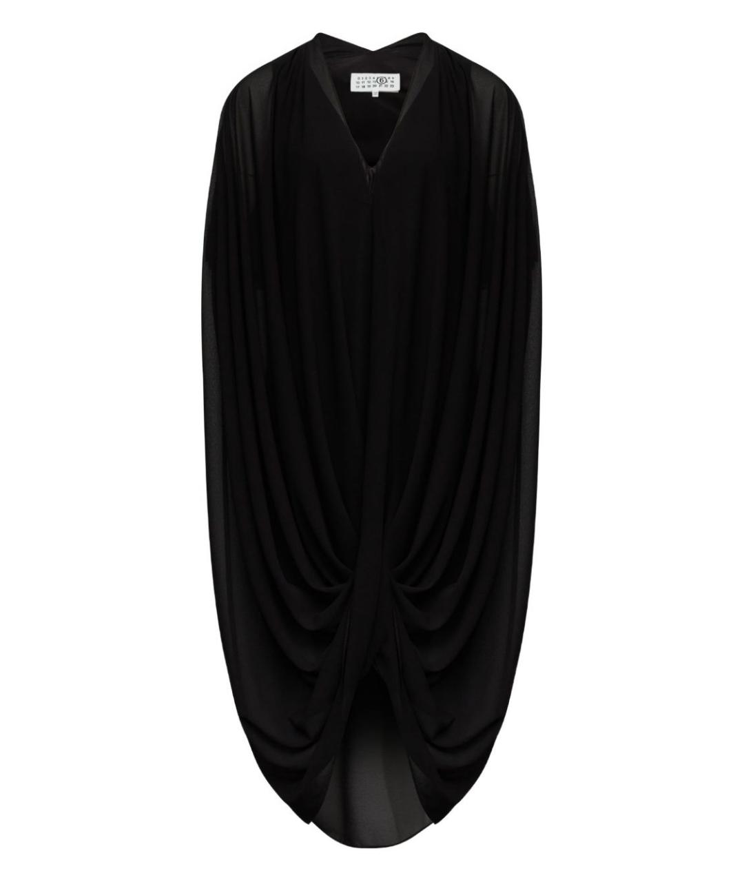 MM6 MAISON MARGIELA Черное полиэстеровое повседневное платье, фото 1