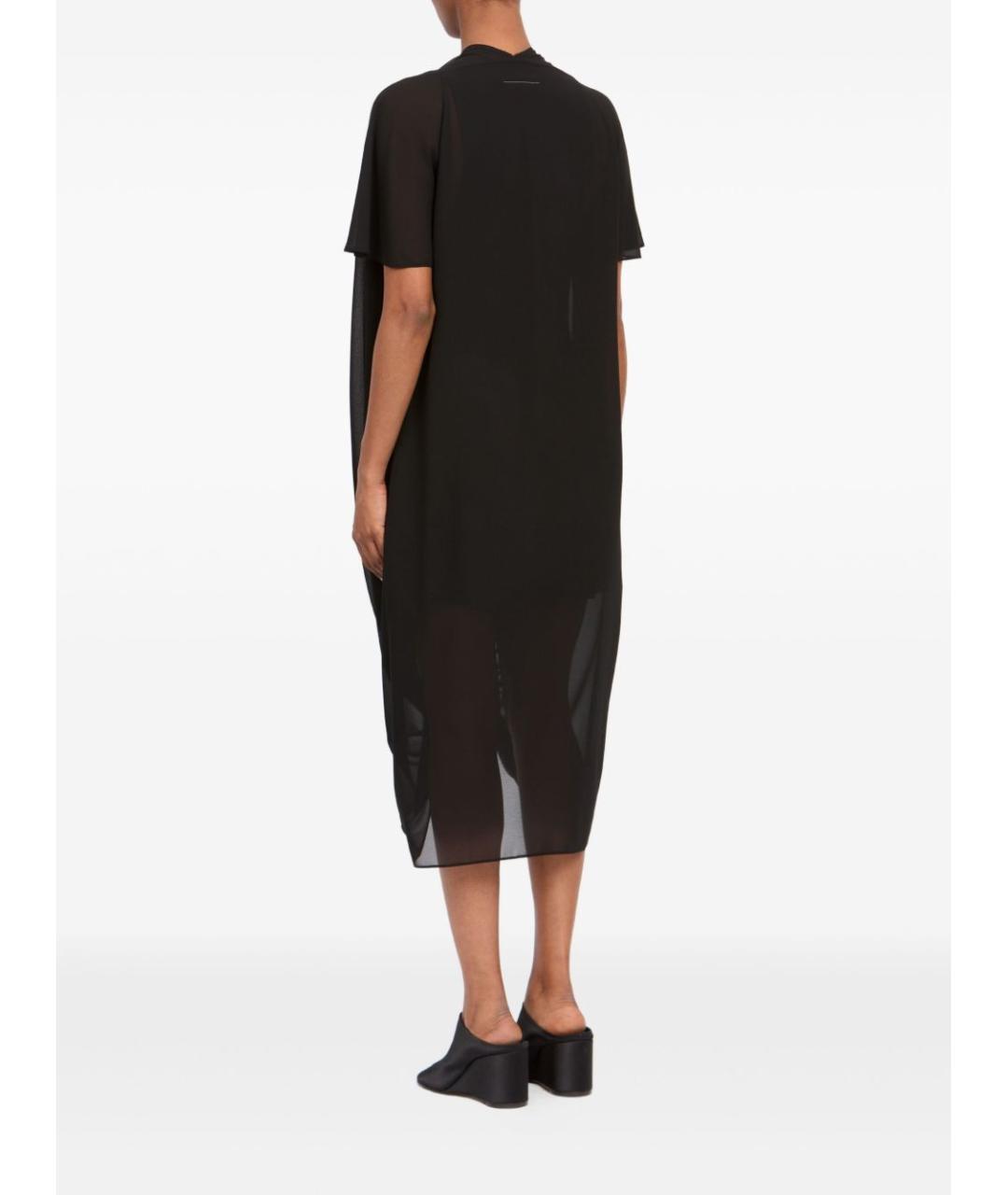 MM6 MAISON MARGIELA Черное полиэстеровое повседневное платье, фото 5