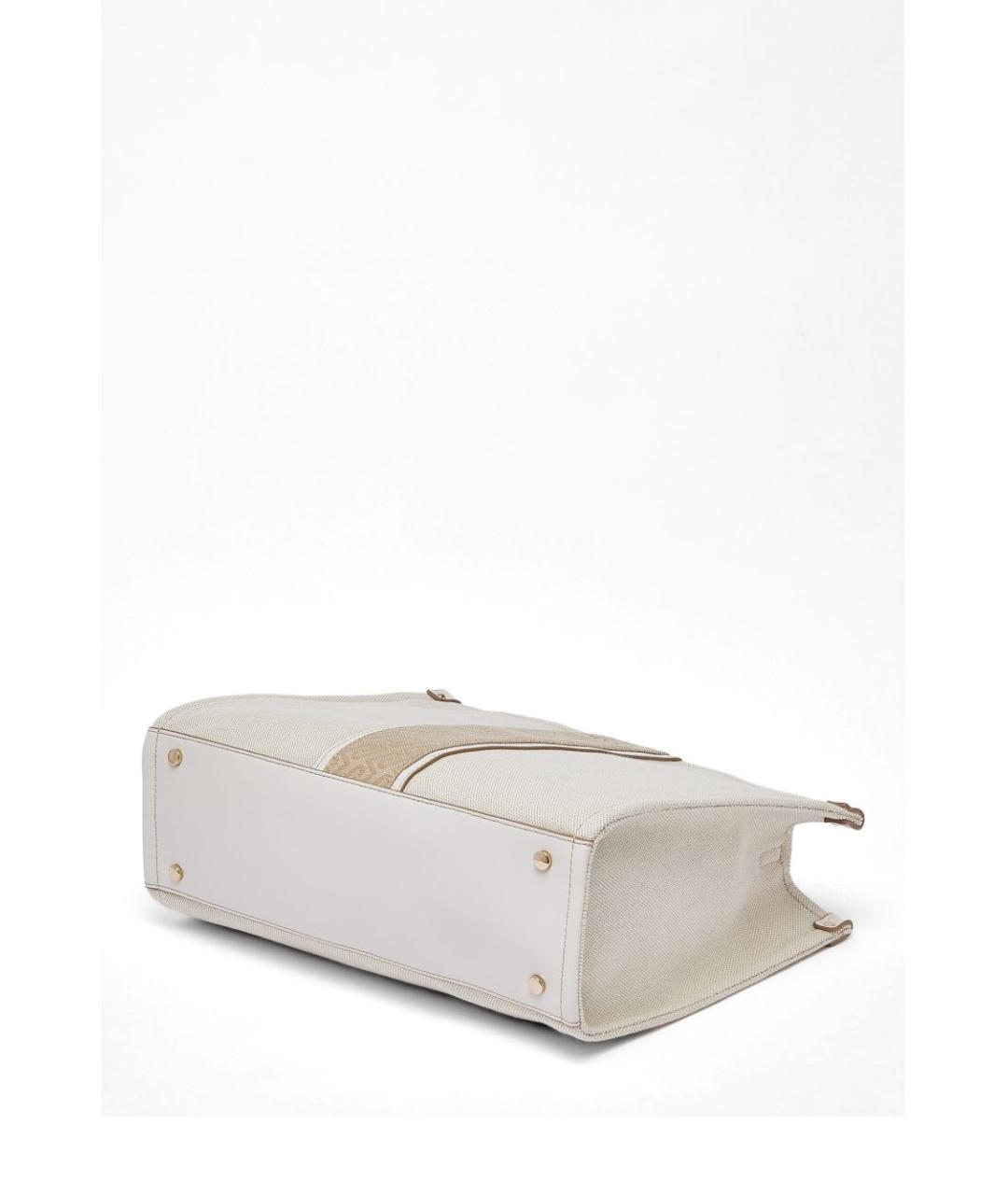 LIU JO Бежевая тканевая сумка тоут, фото 5