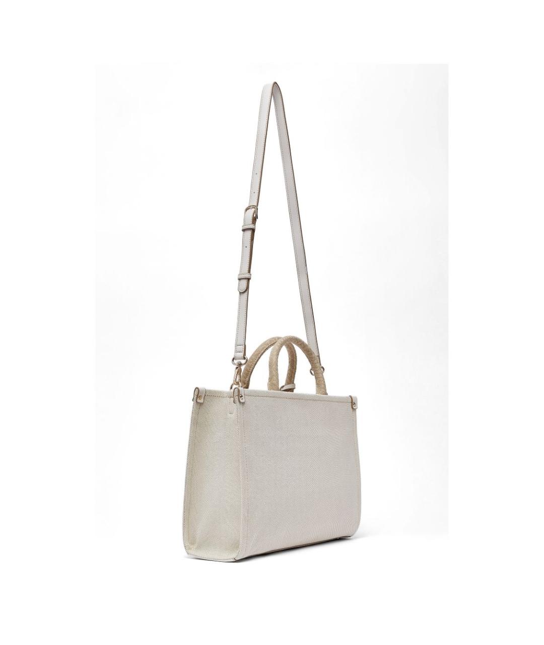 LIU JO Бежевая тканевая сумка тоут, фото 6
