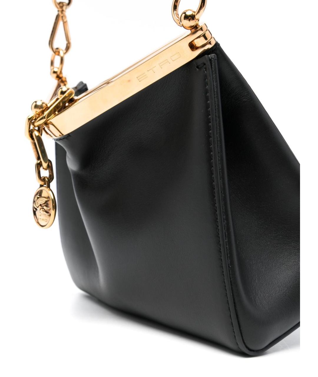 ETRO Черная кожаная сумка через плечо, фото 4