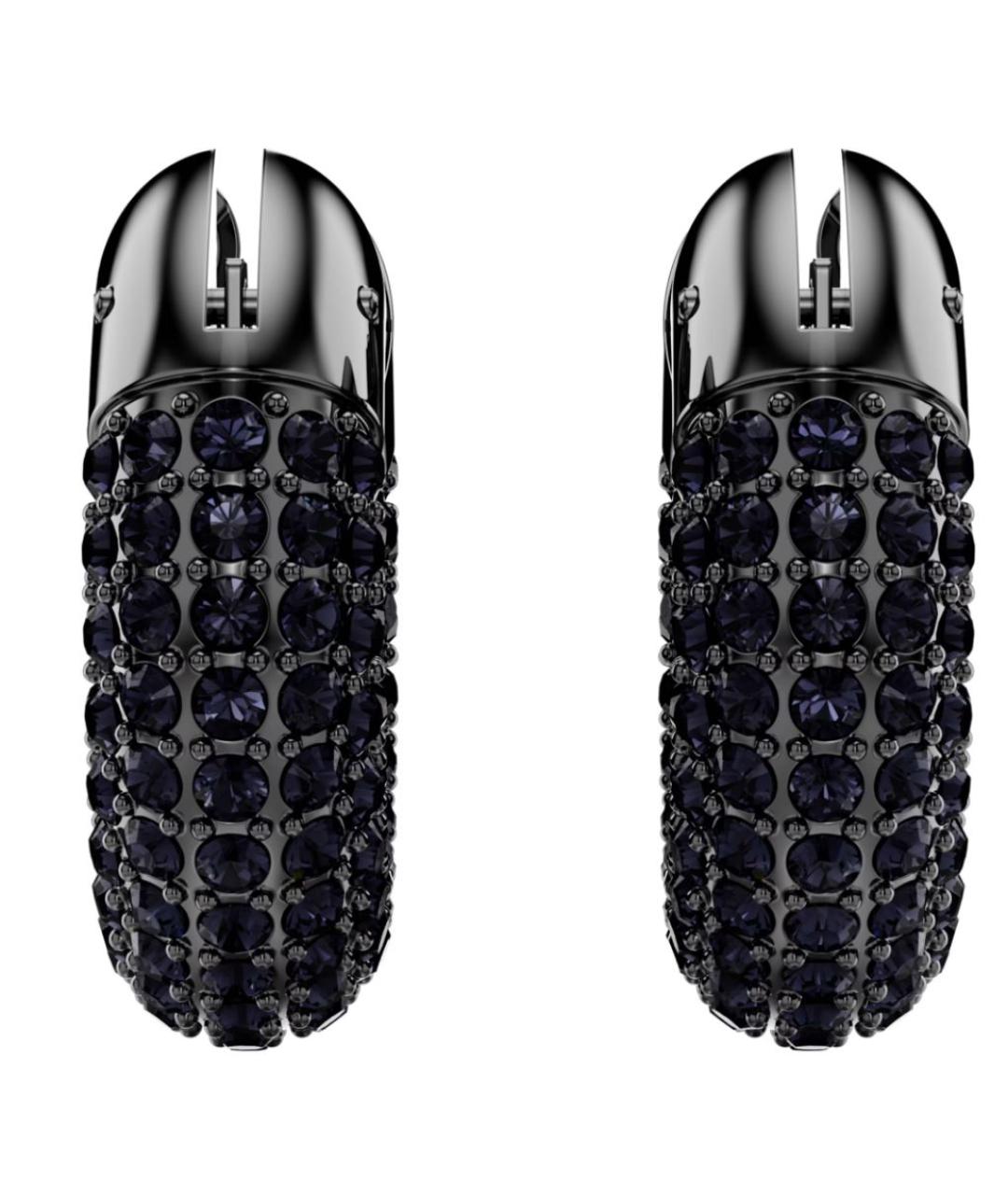 SWAROVSKI Черные металлические серьги, фото 2