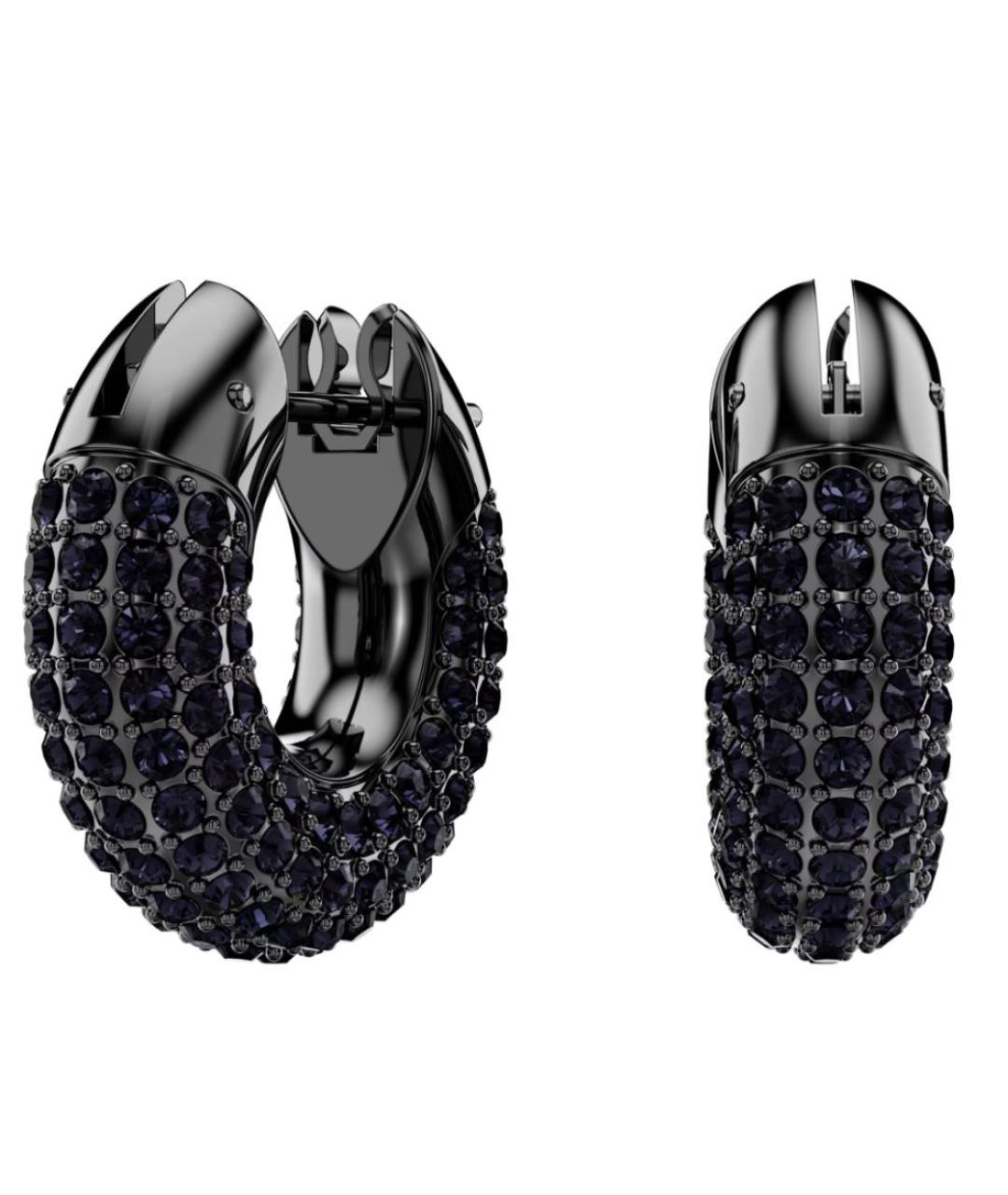 SWAROVSKI Черные металлические серьги, фото 1