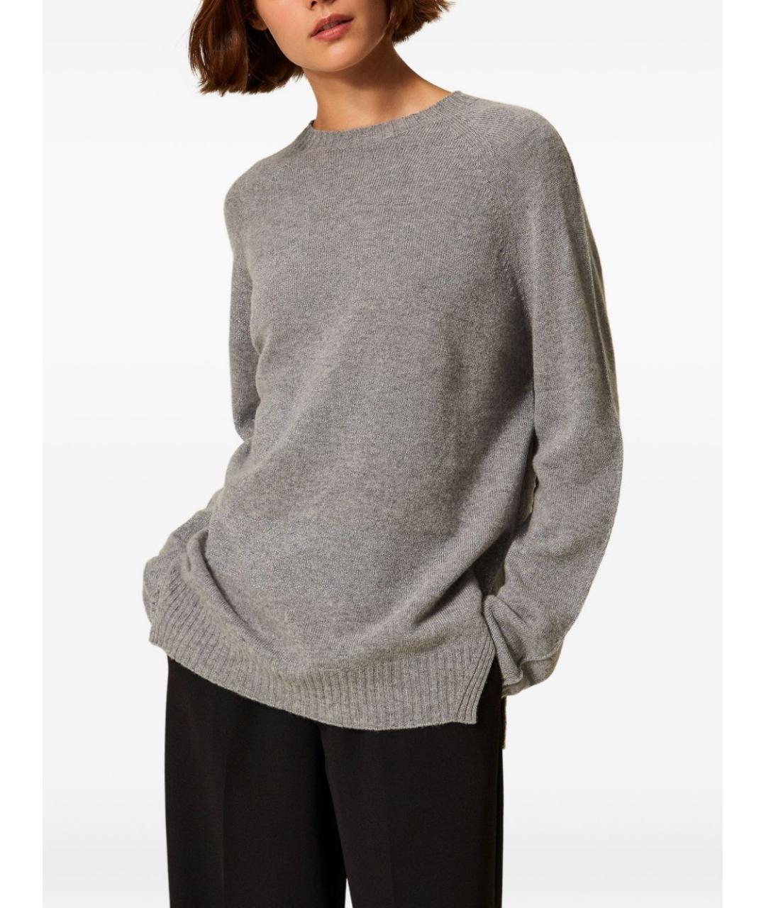 TWIN-SET Серый шерстяной джемпер / свитер, фото 3