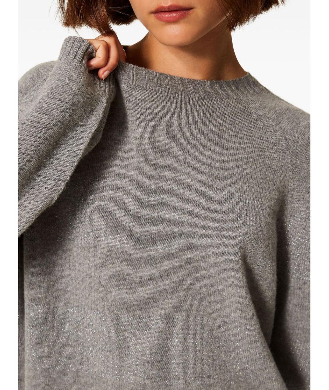 TWIN-SET Серый шерстяной джемпер / свитер, фото 2