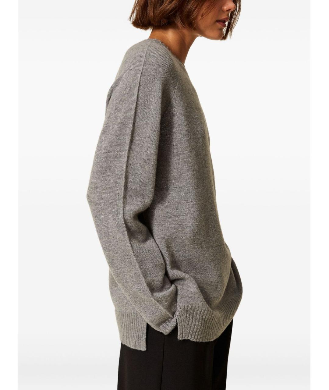 TWIN-SET Серый шерстяной джемпер / свитер, фото 4