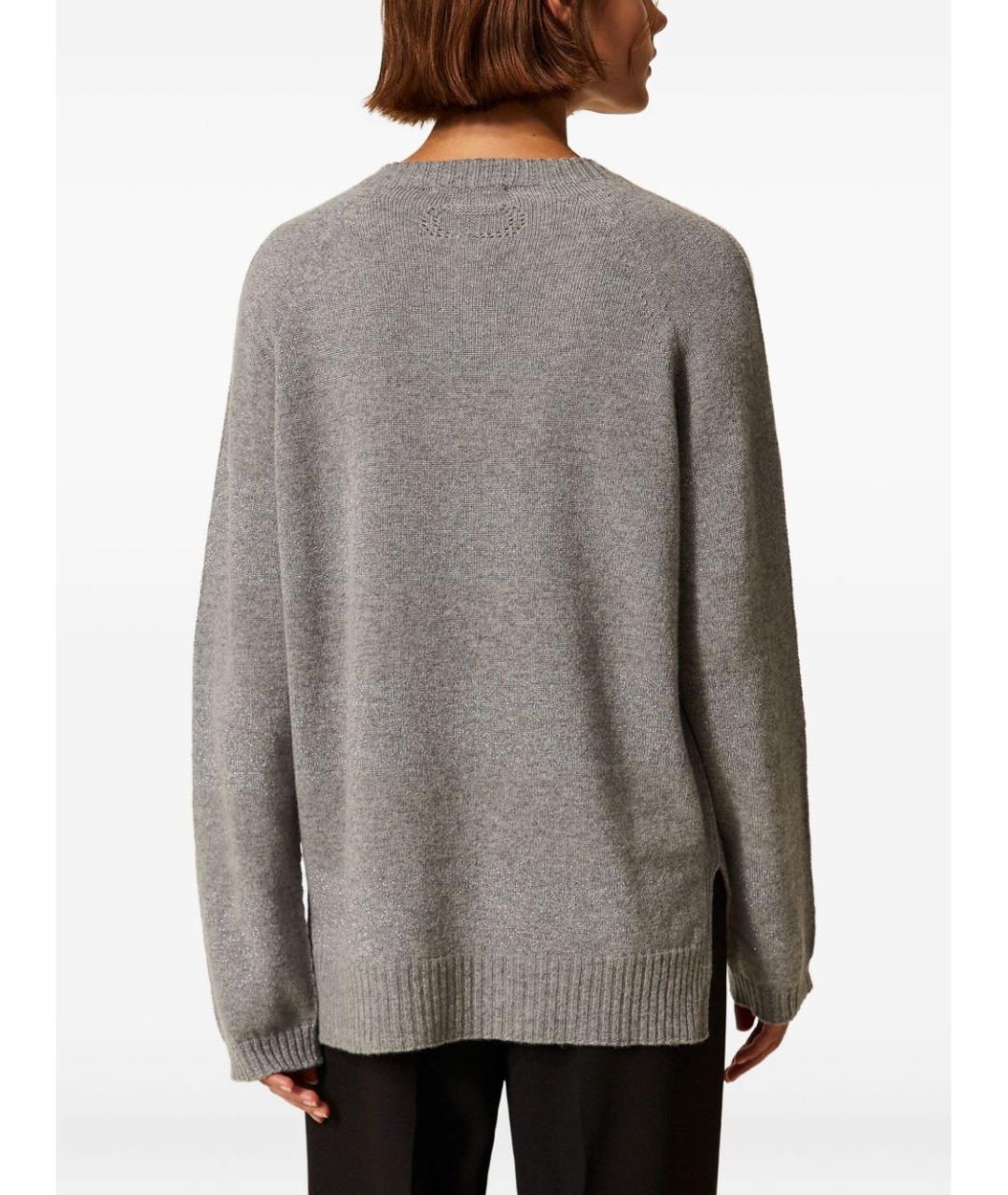 TWIN-SET Серый шерстяной джемпер / свитер, фото 5