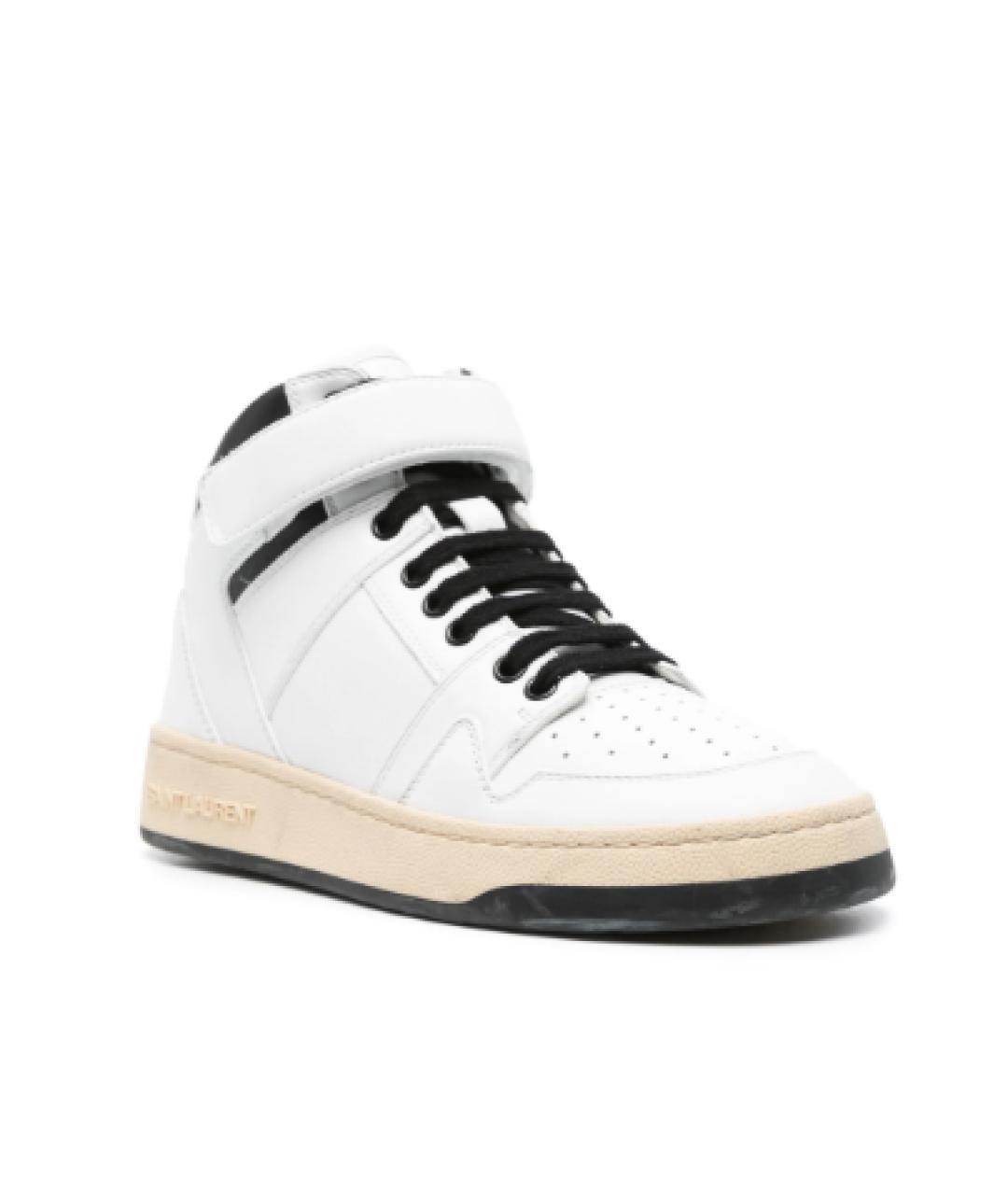 SAINT LAURENT Белые кожаные кеды, фото 7