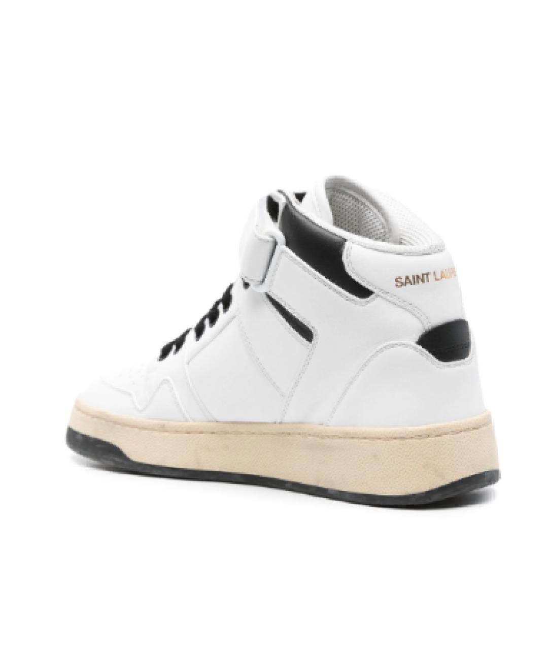 SAINT LAURENT Белые кожаные кеды, фото 3