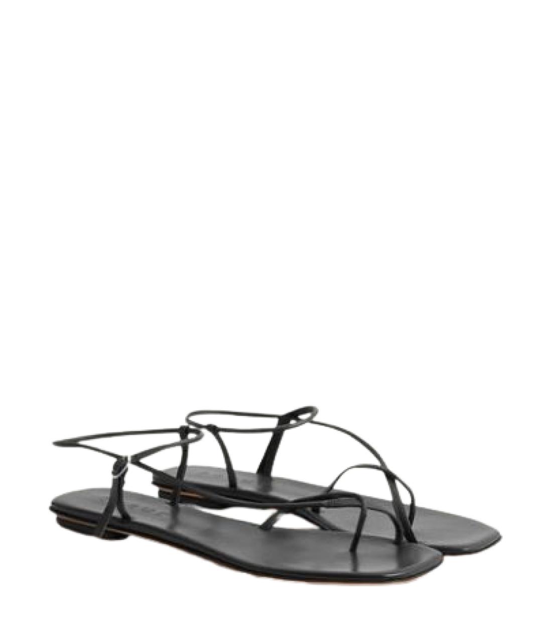 SOEUR Черные кожаные босоножки, фото 2