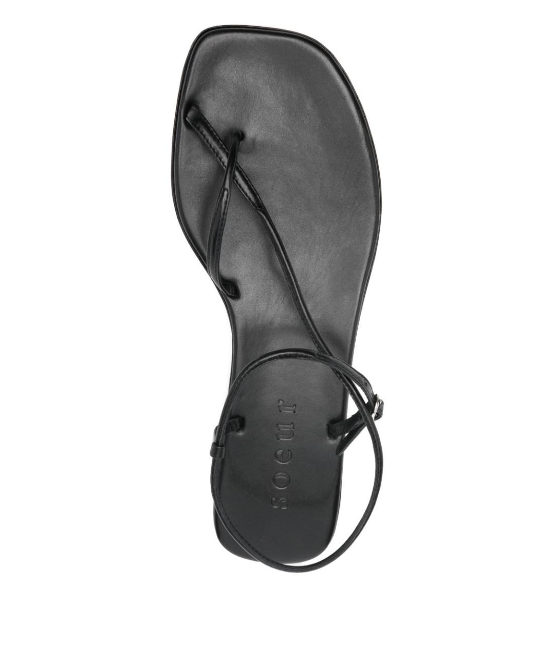 SOEUR Черные кожаные босоножки, фото 6