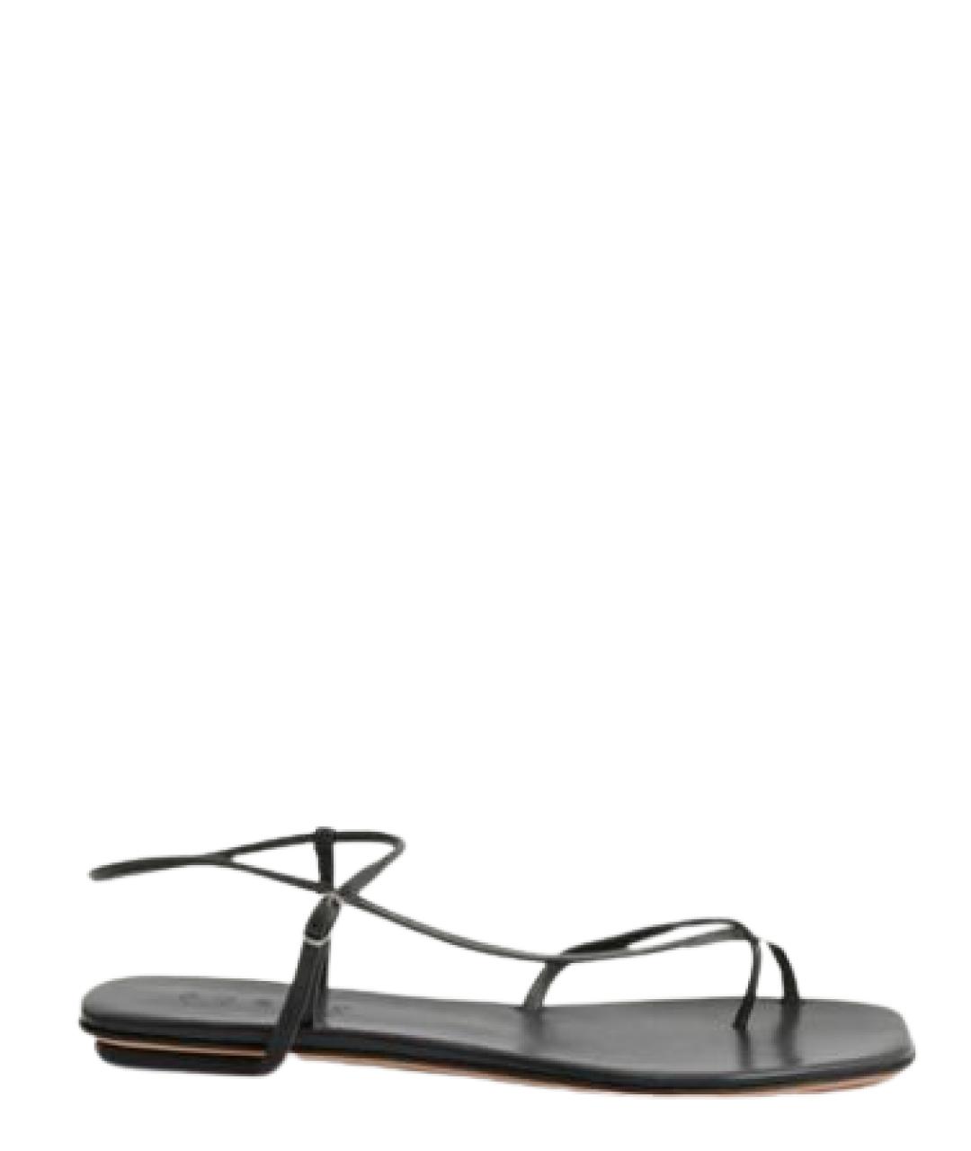 SOEUR Черные кожаные босоножки, фото 1