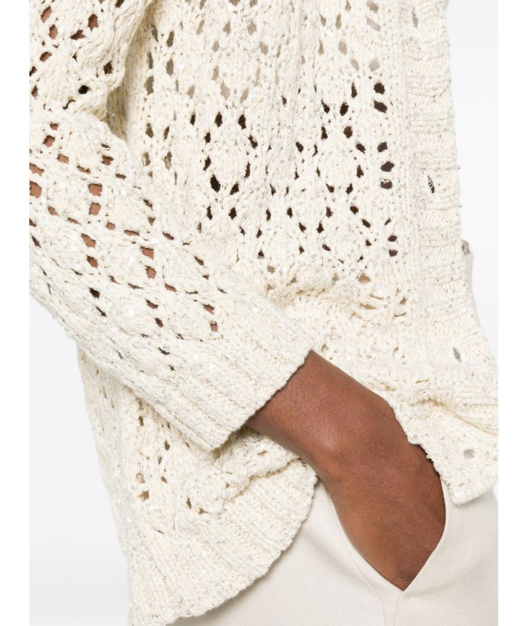 FABIANA FILIPPI Бежевый хлопковый кардиган, фото 2