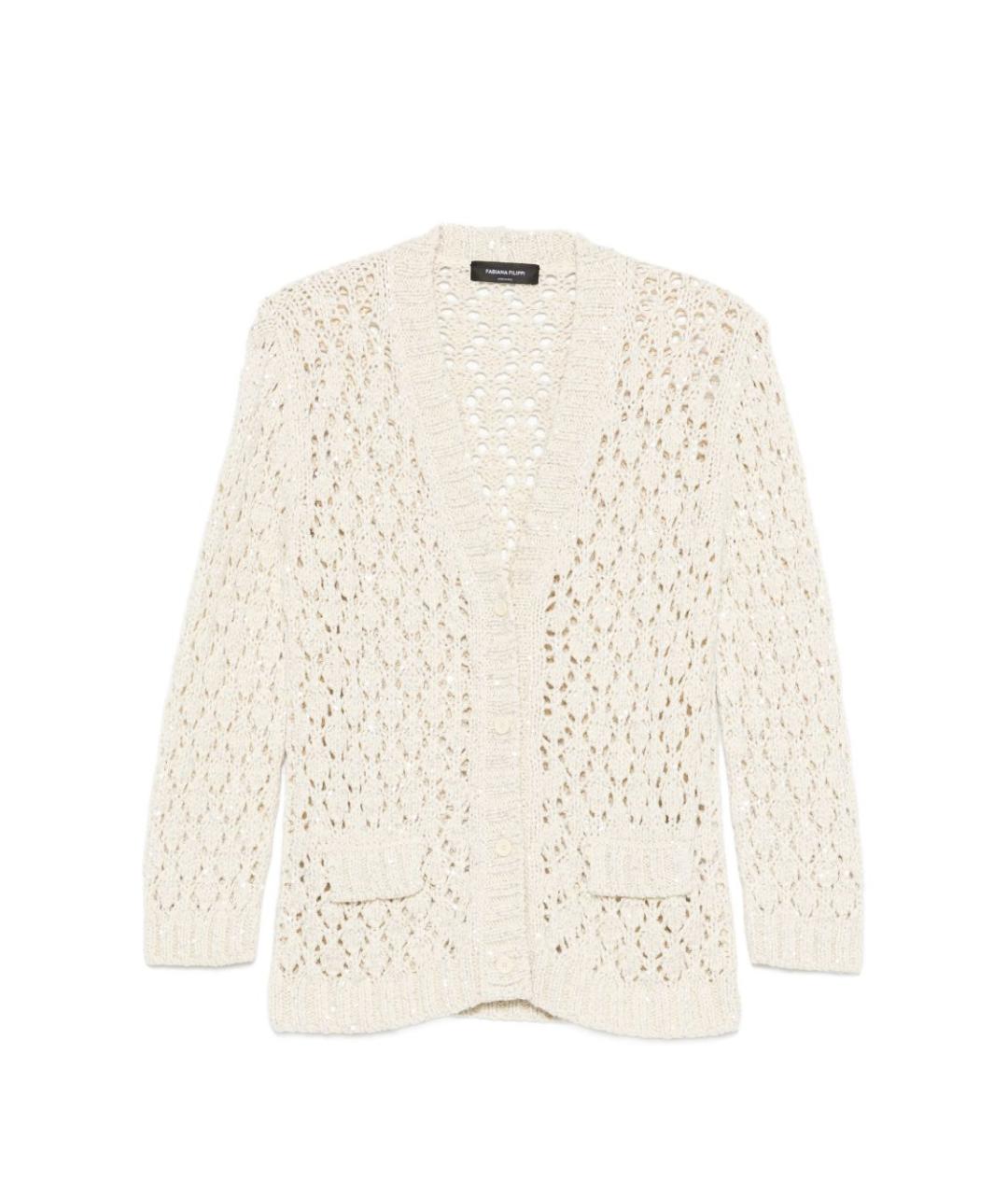 FABIANA FILIPPI Бежевый хлопковый кардиган, фото 1