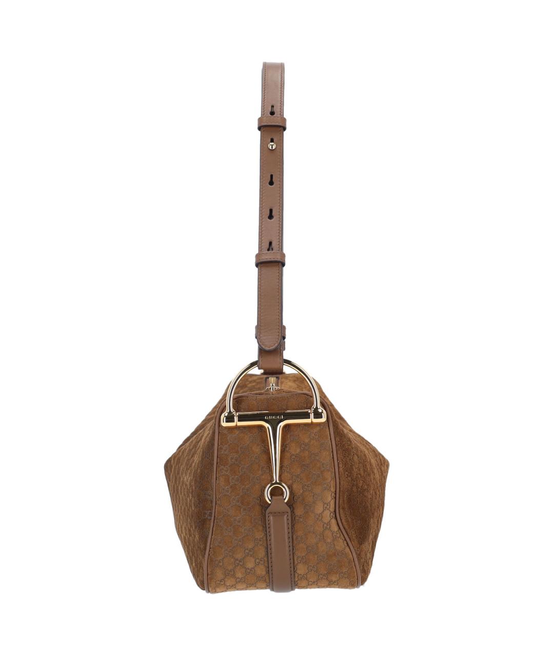 GUCCI Коричневая кожаная сумка тоут, фото 5