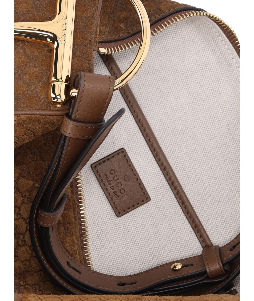 GUCCI Коричневая кожаная сумка тоут, фото 4