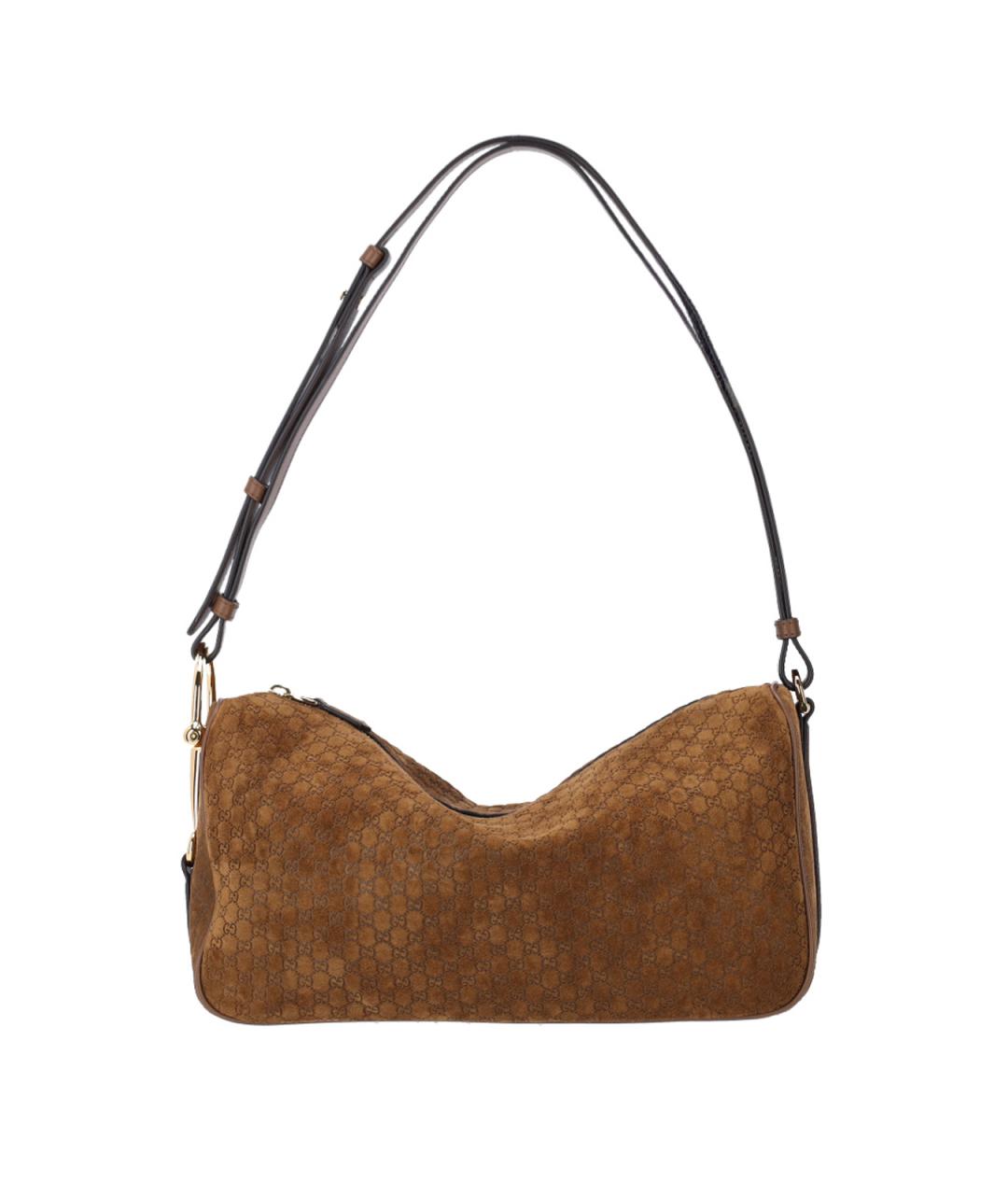 GUCCI Коричневая кожаная сумка тоут, фото 1