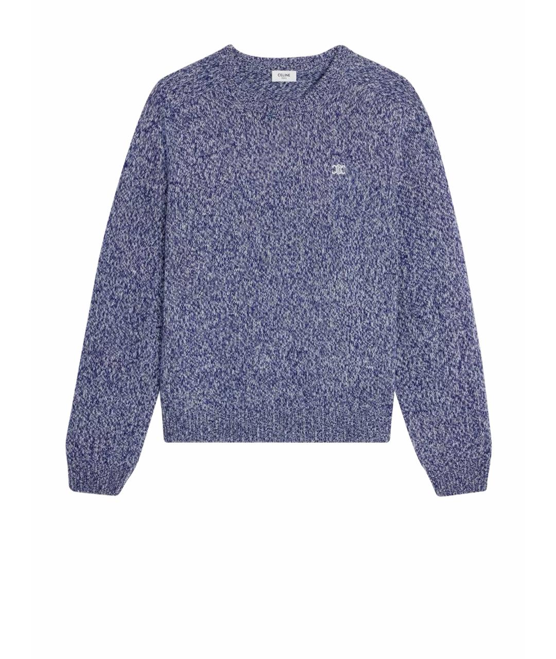 CELINE Голубой шерстяной джемпер / свитер, фото 1