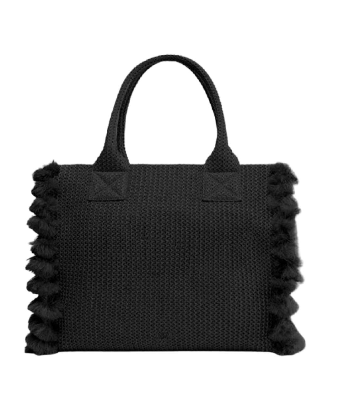 PINKO Черная тканевая сумка тоут, фото 2