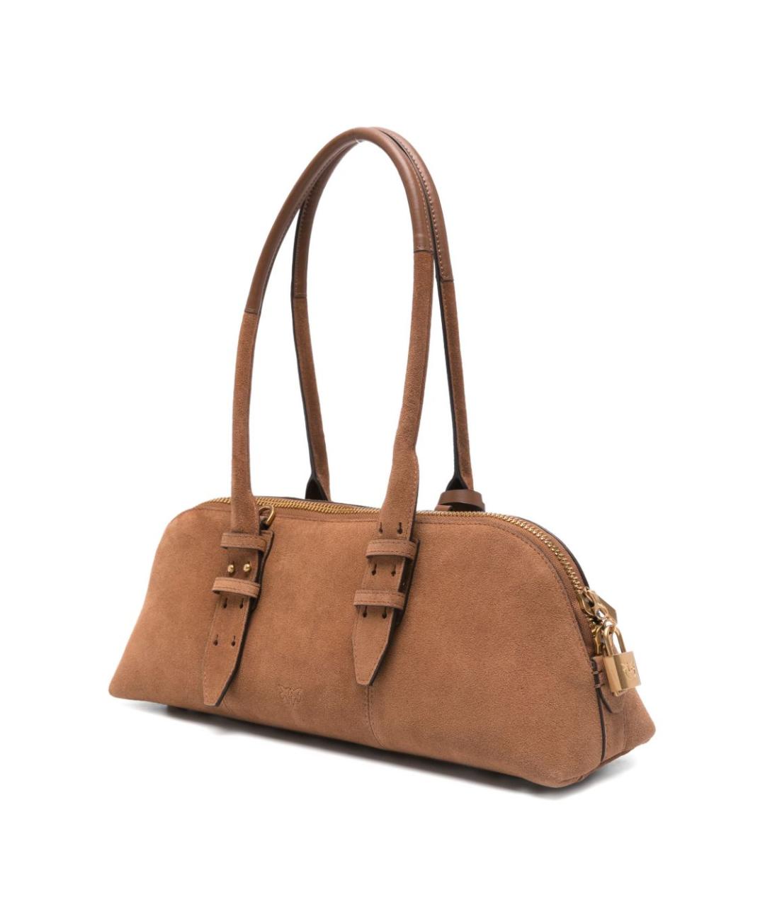 PINKO Коричневая замшевая сумка через плечо, фото 4