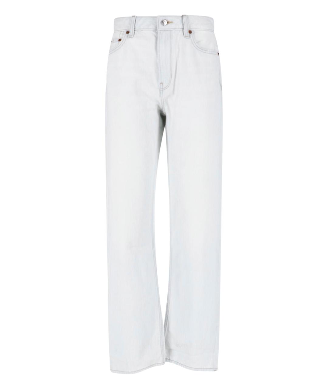 CALVIN KLEIN Белые хлопковые прямые джинсы, фото 1