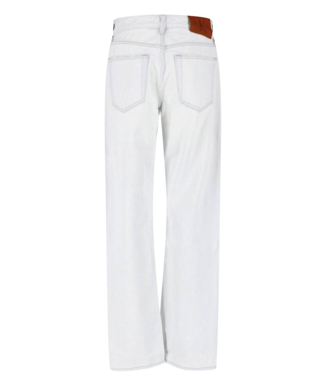CALVIN KLEIN Белые хлопковые прямые джинсы, фото 2