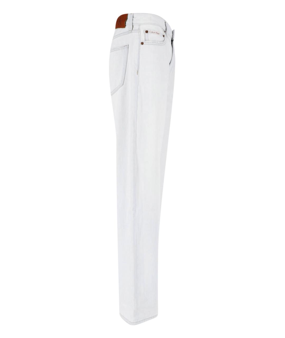 CALVIN KLEIN Белые хлопковые прямые джинсы, фото 3