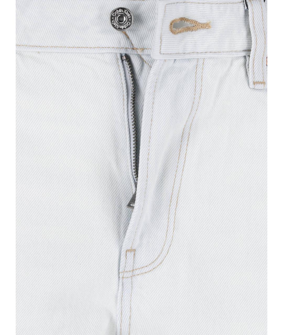 CALVIN KLEIN Белые хлопковые прямые джинсы, фото 5